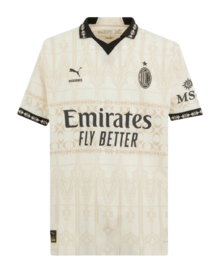 Camisa AC Milan x Pleasures 24/25 Masculina Branca Torcedor