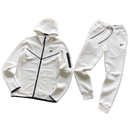 Conjunto Nike Tech Fleece Branco Zíper Longo