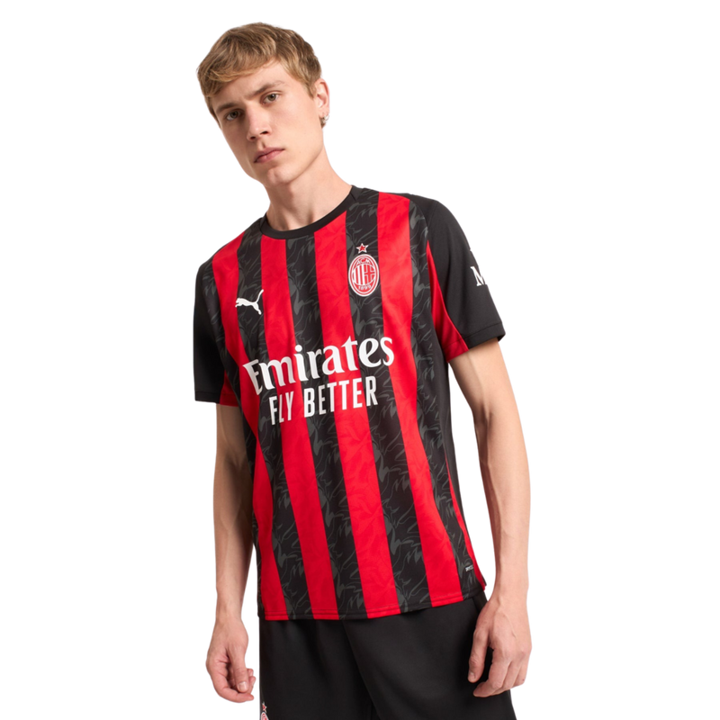 Camisa AC Milan Home 25/26 - Torcedor Puma Masculino - Vermelho e Preto