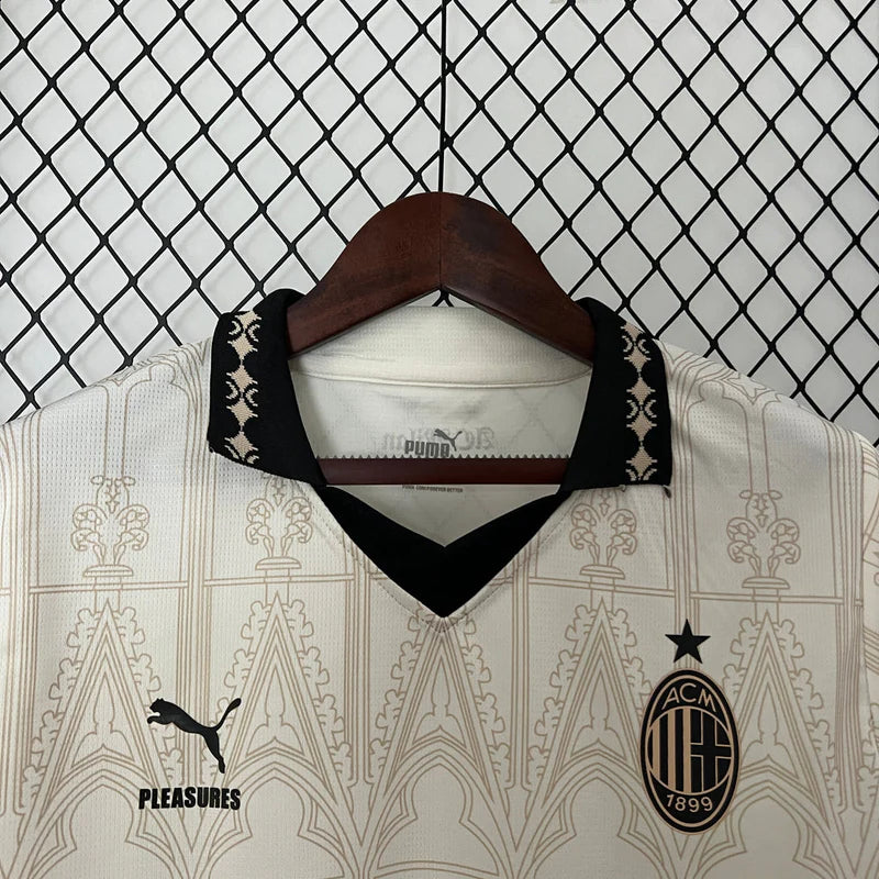 Camisa Ac Milan x Pleasures Torcedor 24/25 Masculino- Branco