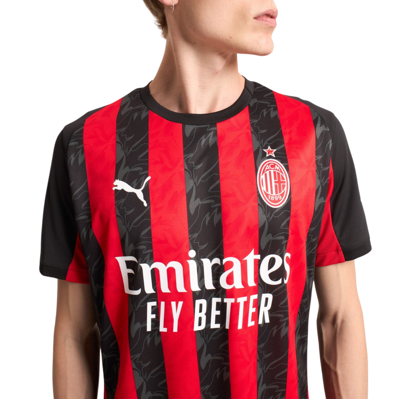 Camisa AC Milan Home 25/26 - Torcedor Puma Masculino - Vermelho e Preto