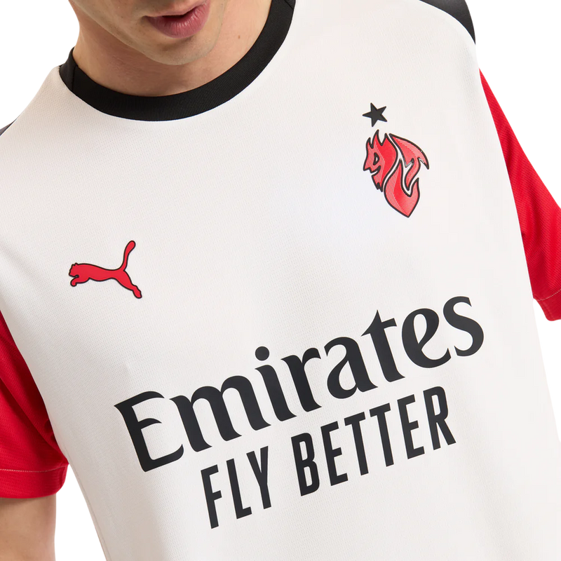 Camisa AC Milan Away 25/26 - Torcedor Puma Masculino - Branco e Preto