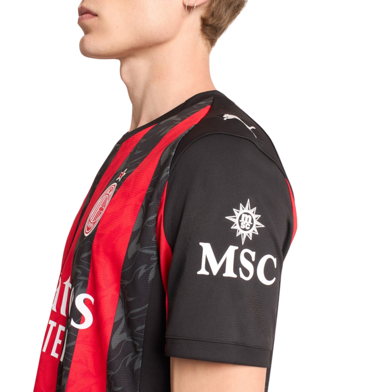 Camisa AC Milan Home 25/26 - Torcedor Puma Masculino - Vermelho e Preto