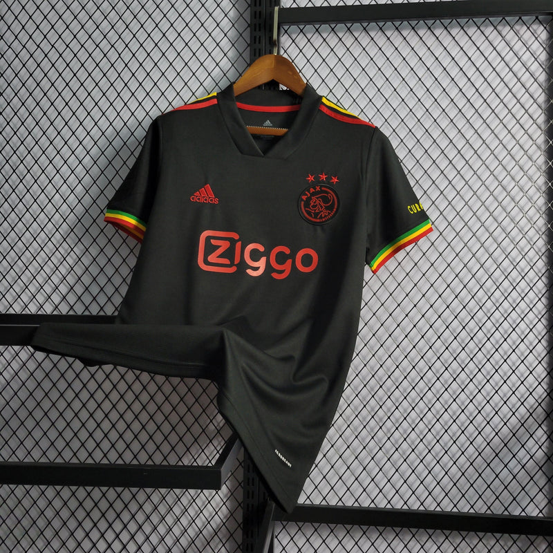Camisa Ajax Bob Marley (Three Little Birds) III Third 2021/22 Torcedor Adidas Masculino - Preto