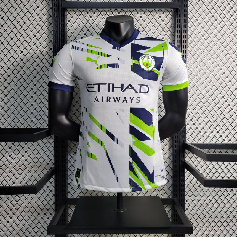 Camisa Manchester City 23/24 Branco Edição Especial Versão Jogador