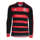 Camisa Flamengo Manga Longa Home 2425 - Preto e vermelho