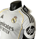 Camisa Real Madrid Home 25/26 Jogador Masculina Branca