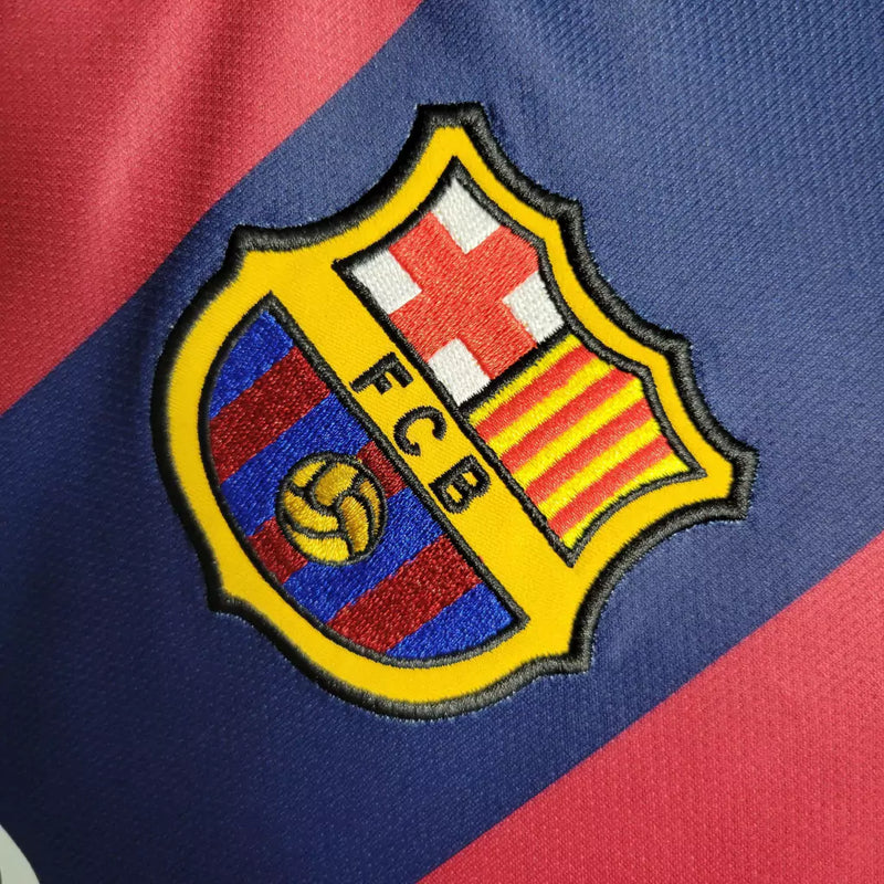 Camisa Retro Barcelona Manga Longa 2014/15 Torcedor Masculino Azul