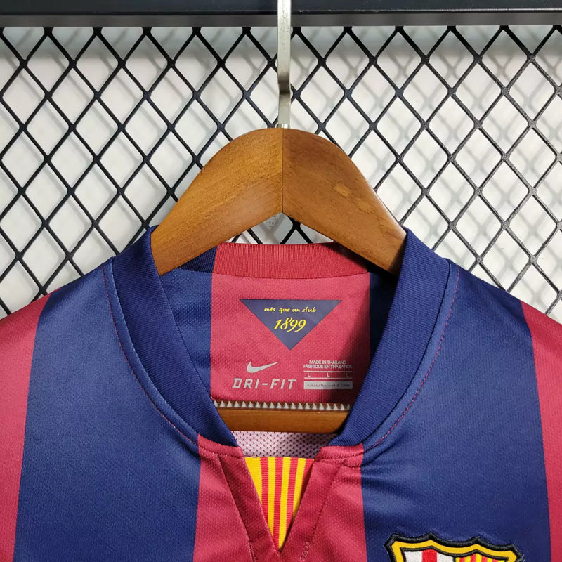 Camisa Retro Barcelona Manga Longa 2014/15 Torcedor Masculino Azul