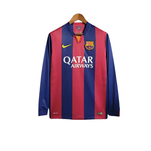Camisa Retro Barcelona Manga Longa 2014/15 Torcedor Masculino Azul