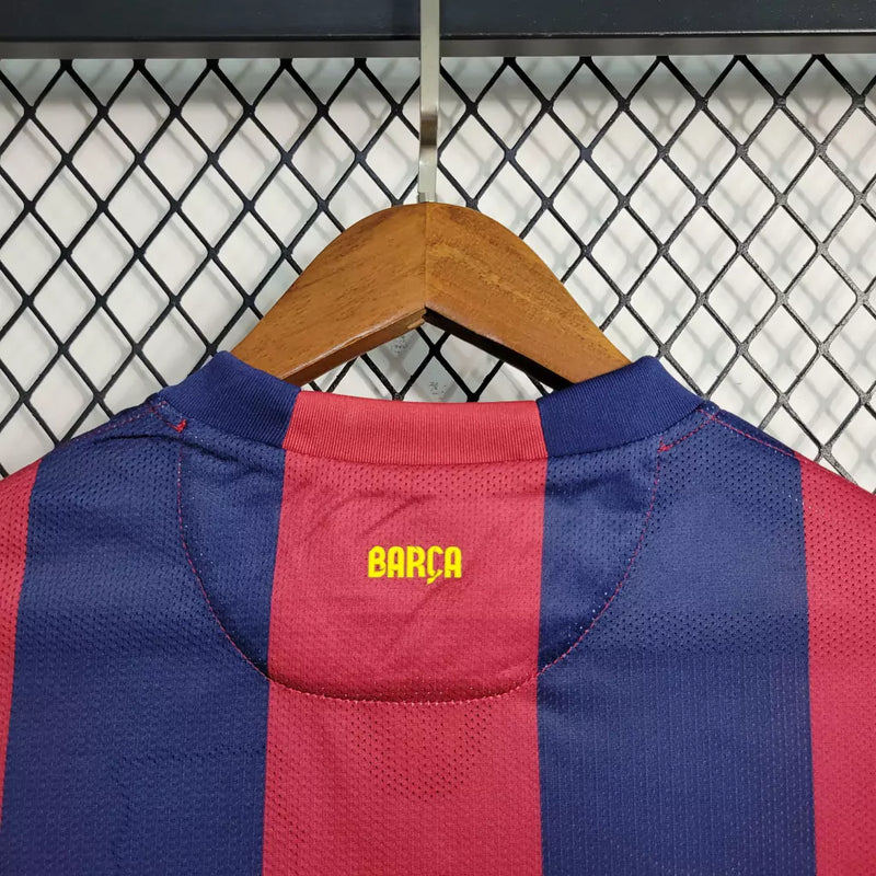 Camisa Retro Barcelona Manga Longa 2014/15 Torcedor Masculino Azul