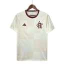 Camisa do Flamengo Pré Jogo Adidas Torcedor 2425 Masculino Bege