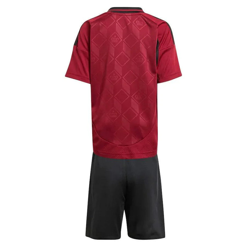 Conjunto Infantil Bélgica I 2024 Torcedor Vermelho