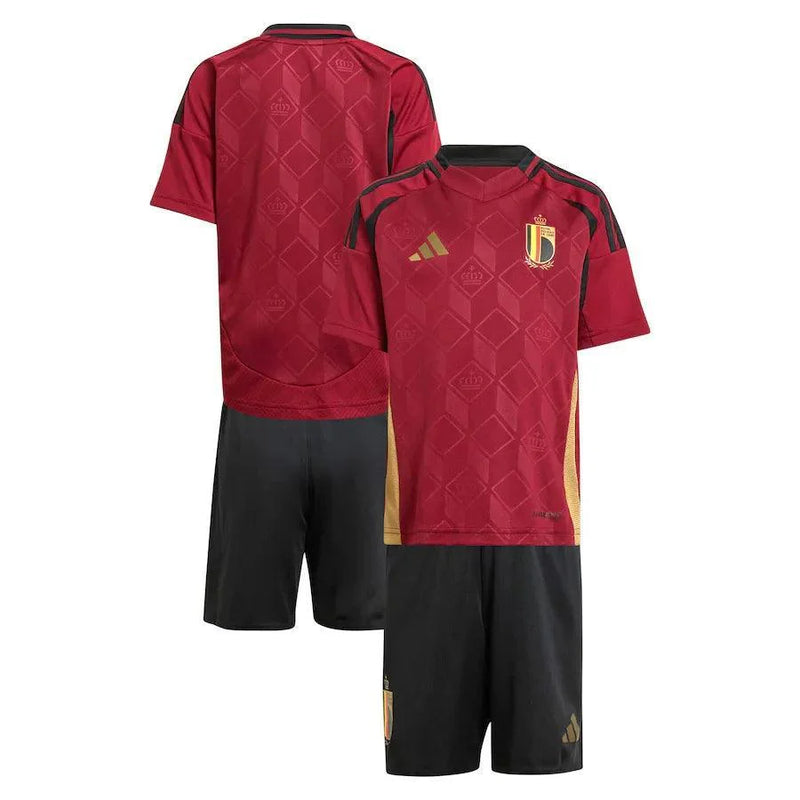 Conjunto Infantil Bélgica I 2024 Torcedor Vermelho