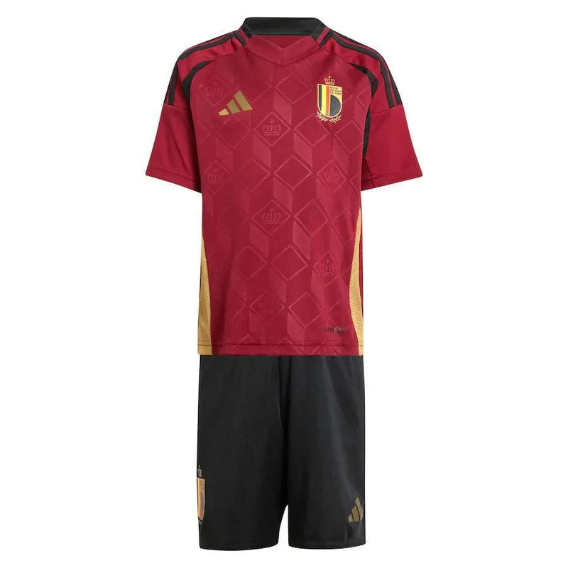 Conjunto Infantil Bélgica I 2024 Torcedor Vermelho