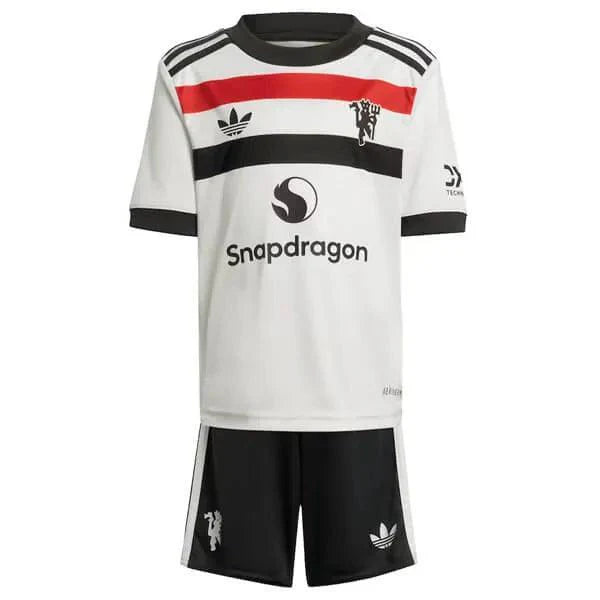 Conjunto Infantil Manchester United III 24/25 Torcedor Branco