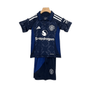 Conjunto Infantil Manchester United ll 2024/25 Azul - Modelo Torcedor