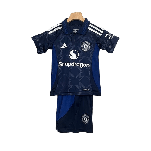 Conjunto Infantil Manchester United ll 2024/25 Azul - Modelo Torcedor