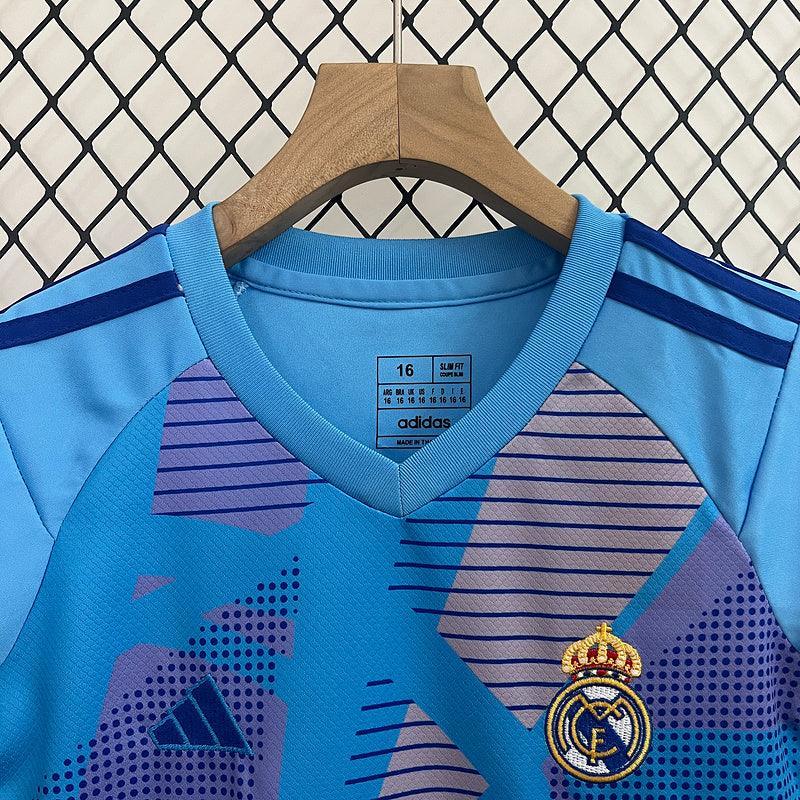 Conjunto Infantil Real Madrid Goleiro 2024/25 Azul 