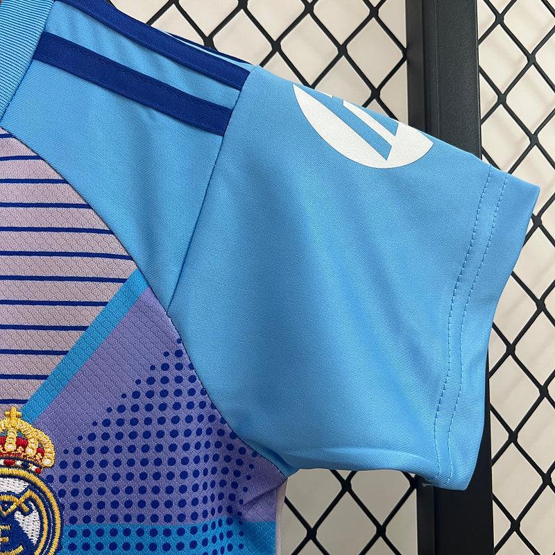 Conjunto Infantil Real Madrid Goleiro 2024/25 Azul 