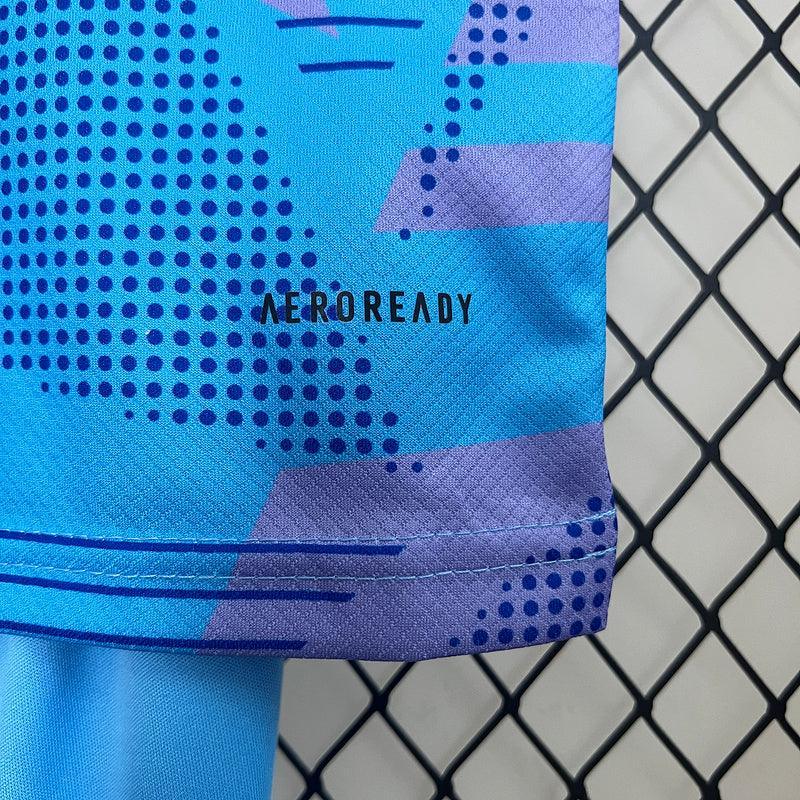 Conjunto Infantil Real Madrid Goleiro 2024/25 Azul 