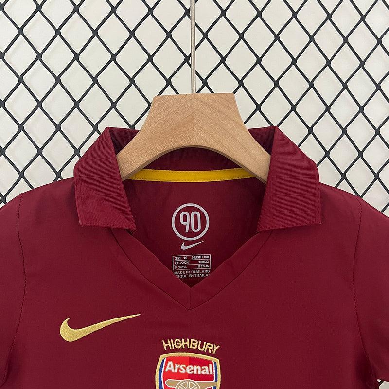 Conjunto Retrô Infantil Arsenal l 2005/06 Torcedor Vermelho