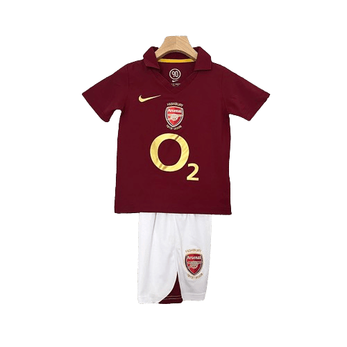 Conjunto Retrô Infantil Arsenal l 2005/06 Torcedor Vermelho