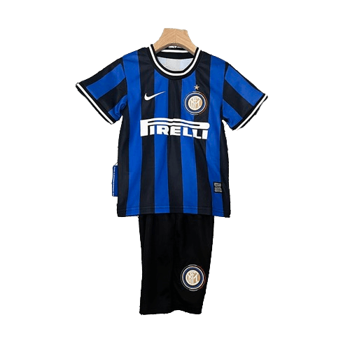 Conjunto Retrô Infantil Inter de Milão l 2009/10 Azul Modelo Torcedor