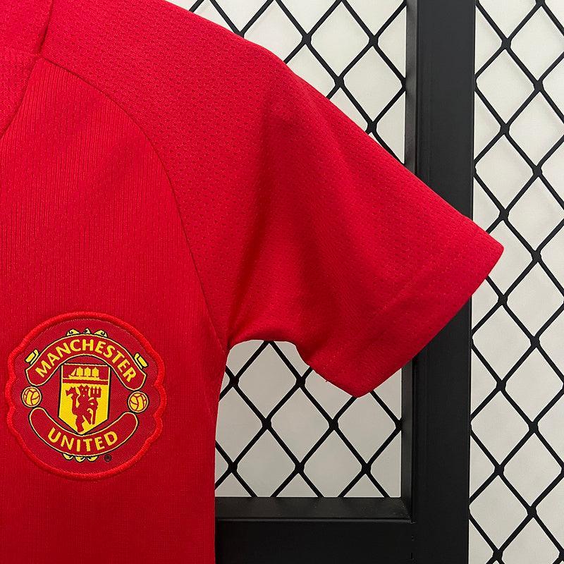 Conjunto Retrô Infantil Manchester United l 2007/08 Torcedor Vermelho
