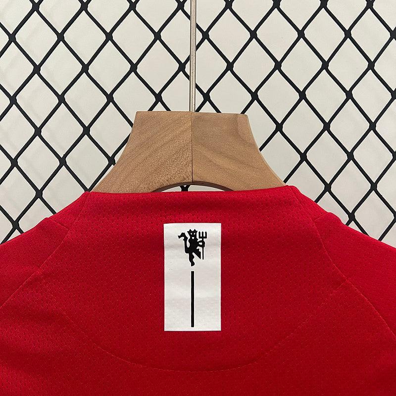 Conjunto Retrô Infantil Manchester United l 2007/08 Torcedor Vermelho