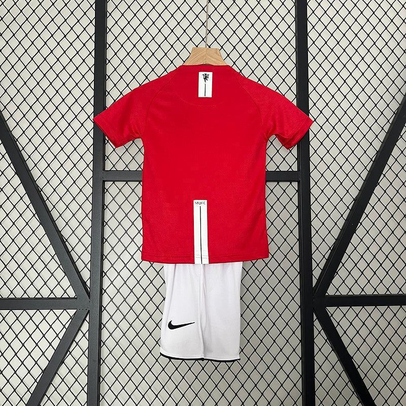 Conjunto Retrô Infantil Manchester United l 2007/08 Torcedor Vermelho