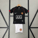 Conjunto Retrô Infantil Manchester United ll 2007/08 Torcedor Preto