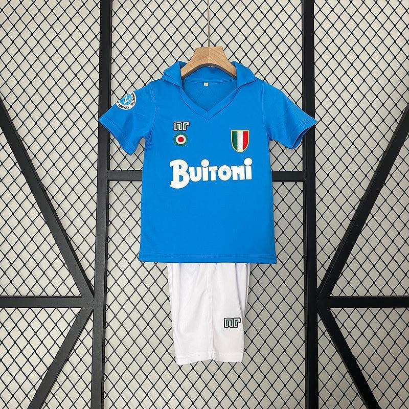 Conjunto Retrô Infantil Napoli l 1987/88 Torcedor Azul