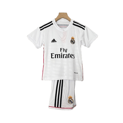 Conjunto Retrô Infantil Real Madrid l 2014/15 Branco Modelo Torcedor