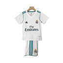 Conjunto Retrô Infantil Real Madrid l 2017/18 Branco Modelo Torcedor