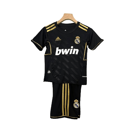 Conjunto Retrô Infantil Real Madrid ll 2011/12 Azul Modelo Torcedor