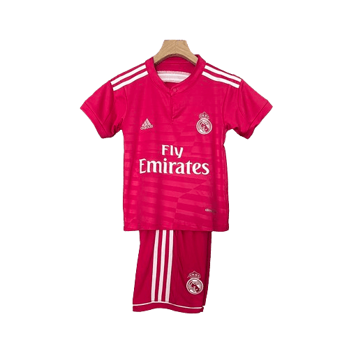 Conjunto Retrô Infantil Real Madrid ll 2014/15 Vermelho Modelo Torcedor
