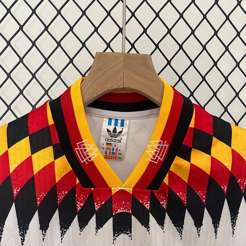 Conjunto Retrô Infantil Seleção Alemanha l 1994 Branco Modelo Torcedor
