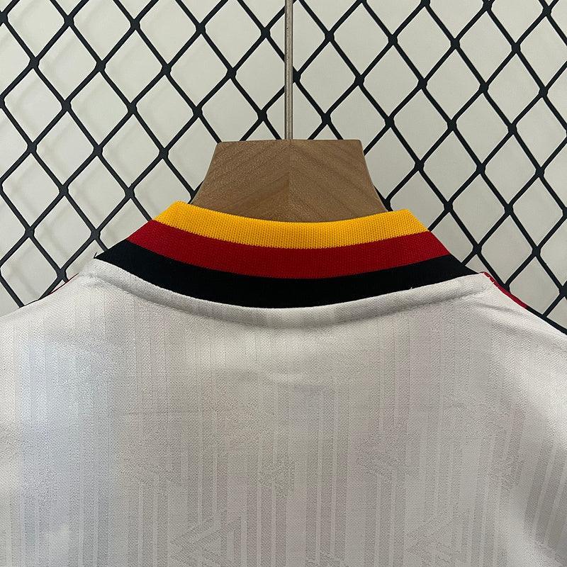Conjunto Retrô Infantil Seleção Alemanha l 1994 Branco Modelo Torcedor
