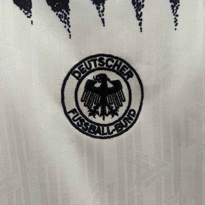 Conjunto Retrô Infantil Seleção Alemanha l 1994 Branco Modelo Torcedor