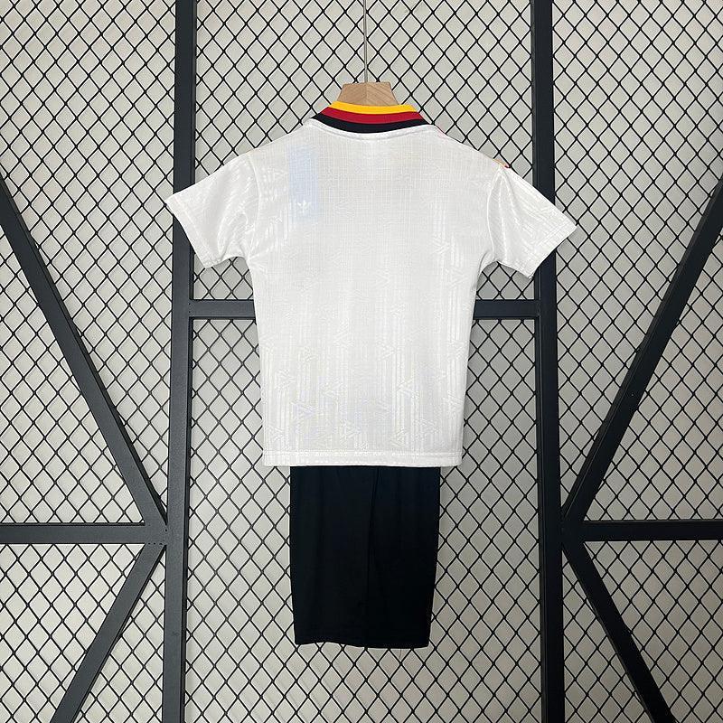 Conjunto Retrô Infantil Seleção Alemanha l 1994 Branco Modelo Torcedor