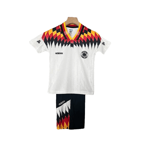 Conjunto Retrô Infantil Seleção Alemanha l 1994 Branco Modelo Torcedor