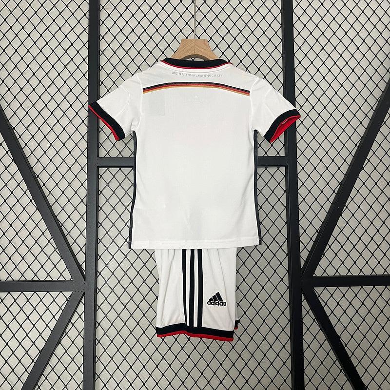 Conjunto Retrô Infantil Seleção Alemanha l 2014 Branco Modelo Torcedor