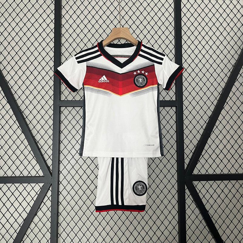 Conjunto Retrô Infantil Seleção Alemanha l 2014 Branco Modelo Torcedor