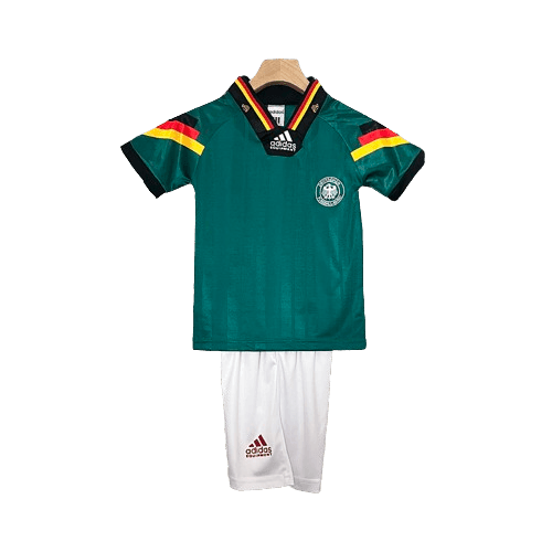 Conjunto Retrô Infantil Seleção Alemanha ll 1992 Torcedor Verde