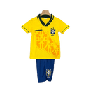 Conjunto Retrô Infantil Seleção Brasil l 1994 Amarelo Modelo Torcedor