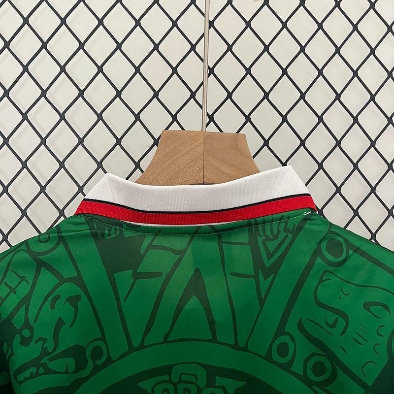 Conjunto Retrô Infantil Seleção México l 1998 Torcedor Verde