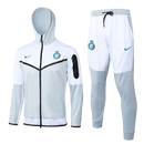 Conjunto Nike Tech Fleece Refletivo Al Nassr 23/24 Zíper Longo- Branco