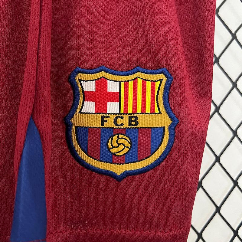 Conjunto Retrô Infantil Barcelona l 2005/06 Torcedor Grena