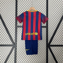 Conjunto Retrô Infantil Barcelona l 2013/14 Torcedor Grena